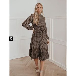 Geometric print midi dress